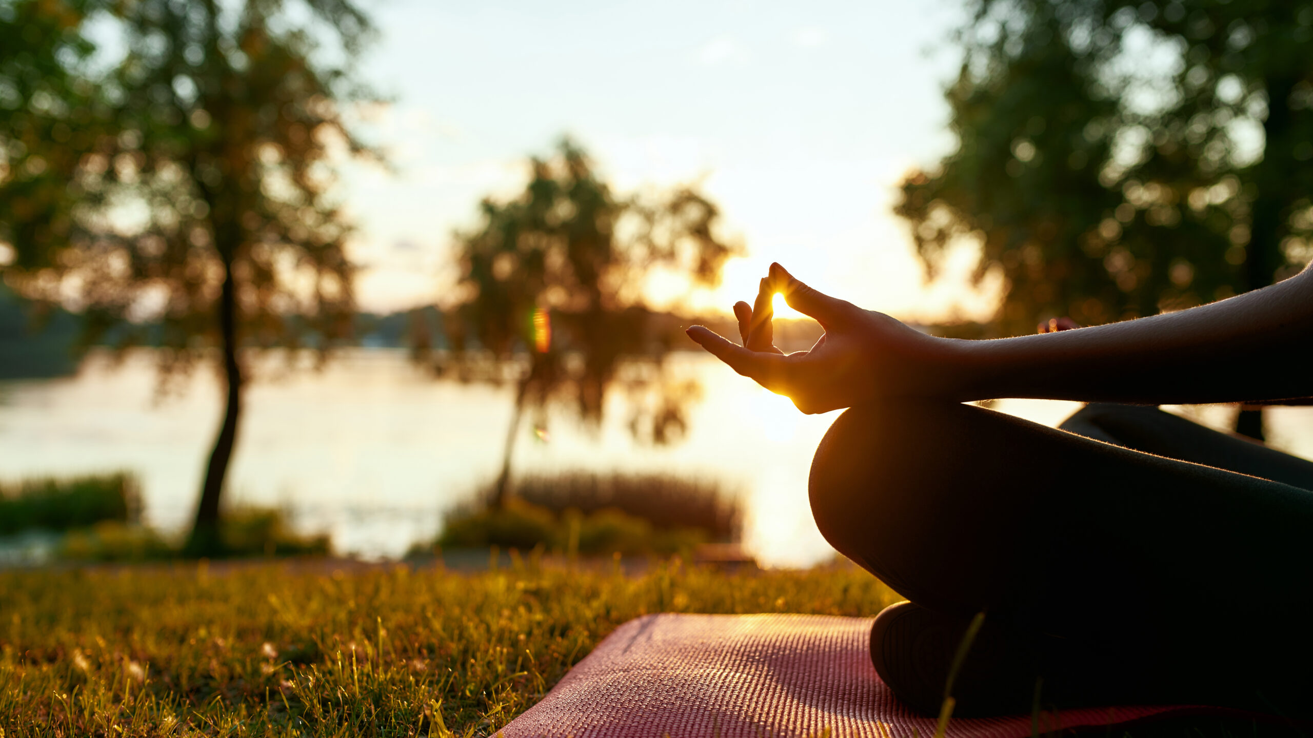 mindfulness and meditation in a park for mental health